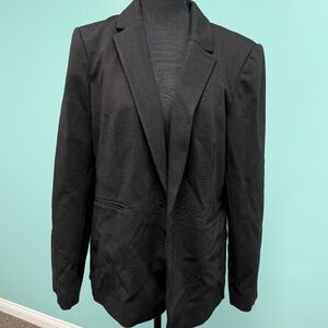 T Tahari women's Ponte single button blazer jacket in black size 12.